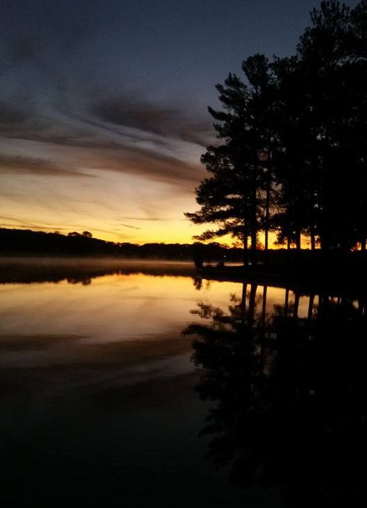 A sunset on Garner Lake in Lakeland