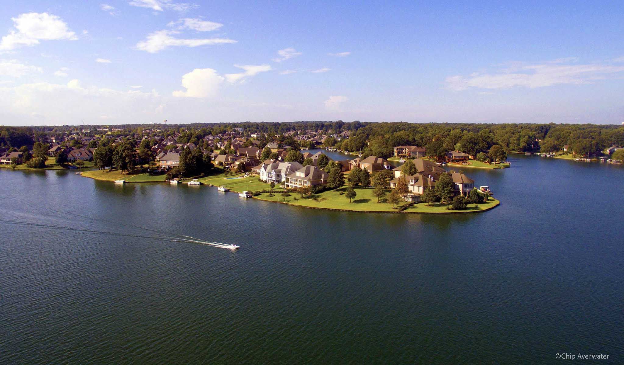 View of Garner Lake from a drone